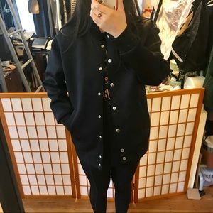 F21 Oversized Black Bomber Jacket